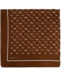 Jimmy Choo - Monogram-Print Silk Scarf - Lyst