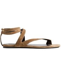 KHAITE - Aimee Ankle Strap Flat Sandals - Lyst