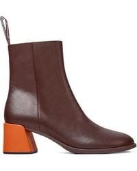 Camper - Twins Leather Geometric-Heel Ankle Boots - Lyst