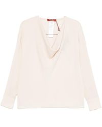 Max Mara - Cowl-Neck Silk Blouse - Lyst
