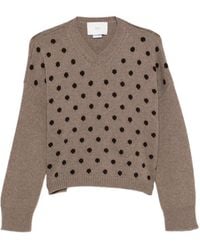 Vanisé - Polka-Dot V-Neck Sweater - Lyst