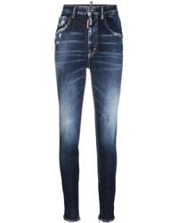 DSquared² - High-Waisted Faded Skinny Jeans - Lyst
