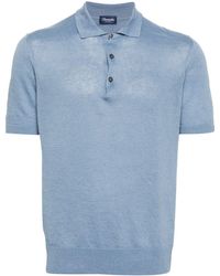 Drumohr - Fine-knit Linen-blend Polo Shirt - Lyst
