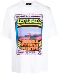 DSquared² - Double Pipeline White T Shirt - Lyst