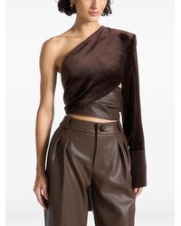Manière De Voir - Coralie One Sleeve Velour Wrap Top - Lyst