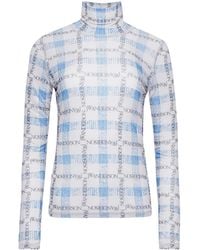 JW Anderson - Top con estampado de cuadros y logo - Lyst