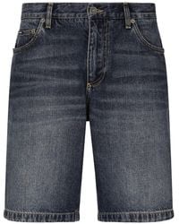 Dolce & Gabbana - Short en jean à coupe droite - Lyst