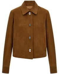 Ferragamo - Boxy Nubuck Jacket - Lyst