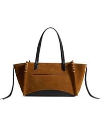 JW Anderson - Elongated Lober Cabas Contrast-Panel Whipstitch-Trim Tote Bag - Lyst