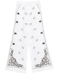 P.A.R.O.S.H. - Embroidered Wide-Leg Trousers - Lyst