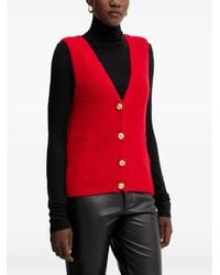 Morgan - Button V-Neck Knit Vest - Lyst