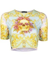Philipp Plein - Baroque-Print Crop-Top - Lyst