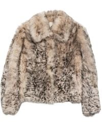 Brunello Cucinelli - Fur-Texture Zip-Up Jacket - Lyst