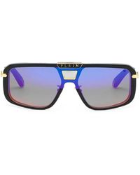 Philipp Plein - Logo-Plaque Pilot-Frame Sunglasses - Lyst