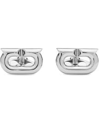 Ferragamo - Gancini-Plaque Logo-Engraved Cufflinks - Lyst
