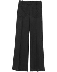 Victoria Beckham - Flannel Wide-Leg Trousers - Lyst