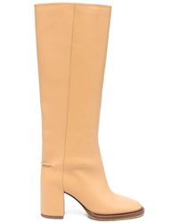Chloé - Stiefel Aus Gekörntem Leder - Lyst