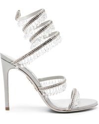 Rene Caovilla - Chandelier 115mm Crystal-fringed Leather Sandals - Lyst