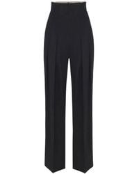 Elisabetta Franchi - Flowing Gabardine Trousers - Lyst