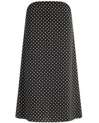 Jean Paul Gaultier - Polka Dot Asymmetric-Waist Midi Silk Skirt - Lyst