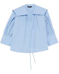 Juun.J - Sailor-Collar Drawstring Blouse - Lyst