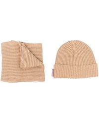 DSquared² - Knitted Beanie Hat And Scarf Set - Lyst
