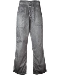 RTA Cropped Flared Jeans - Grey