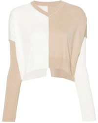 MM6 by Maison Martin Margiela - Pull Crop À Design Colour Block - Lyst