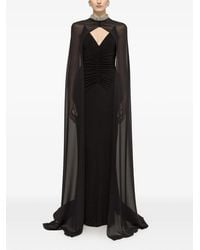 Nissa - Detachable-Cape Maxi Dress - Lyst
