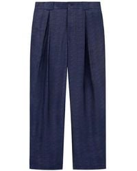 Giorgio Armani - Chevron-Pattern Pleated Trousers - Lyst