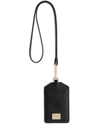 Dolce & Gabbana - Dauphine Calfskin Keychain With Plate - Lyst
