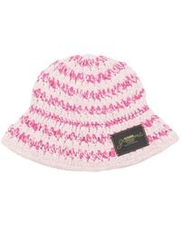 Ganni - Crochet-Knit Bucket Hat - Lyst
