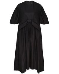 Simone Rocha - Bow-Detail Puff-Sleeve Mini Dress - Lyst