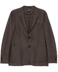 ZEGNA - Houndstooth-Pattern Single-Breasted Blazer - Lyst