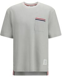 Thom Browne - Rwb Stripe-Trim Pocket T-Shirt - Lyst