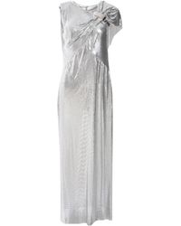 Rabanne - Metallic Avondjurk Met Mesh - Lyst