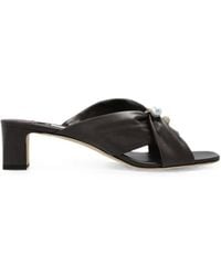 Jimmy Choo - Rafi Pearl-Embellished Leather Sandals - Lyst
