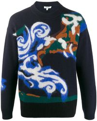 KENZO - Intarsia-Knit Logo Sweater - Lyst