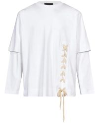 Simone Rocha - Lace-Up Layered-Sleeve T-Shirt - Lyst