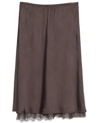Vince - Lace-Trim Midi Skirt - Lyst
