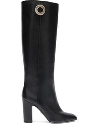 Genny - 90Mm Embellished Leather Knee-High Boots - Lyst