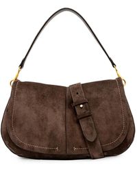 Gianni Chiarini - Helena Suede-Effect Buckle-Detail Shoulder Bag - Lyst