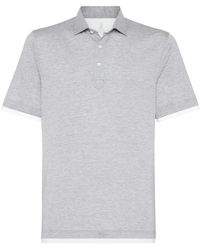 Brunello Cucinelli - Button-Fastening Silk-Blend Polo Shirt - Lyst