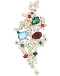 Dolce & Gabbana - Crystal-Embellished Floral Brooch - Lyst
