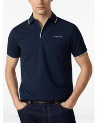 Hackett - Tipped-Trim Embroidered Polo Shirt - Lyst