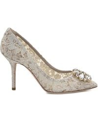 Dolce & Gabbana - Embellished Lace Pumps - Lyst