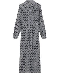 パーティードレス Weekend Max Mara REVERE - Printed silk T-shirt dress Printed silk T-shirt dress, navy | Weekend Max Mara