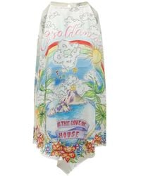 CASABLANCA - Graphic-Print Halterneck Dress - Lyst