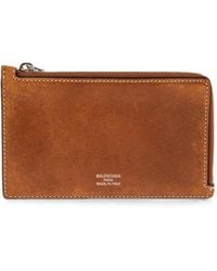 Balenciaga - Zip-Around Leather Card Holder - Lyst