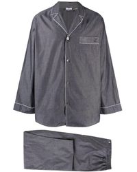 Zimmerli Long Cotton Pajama Set - グレー